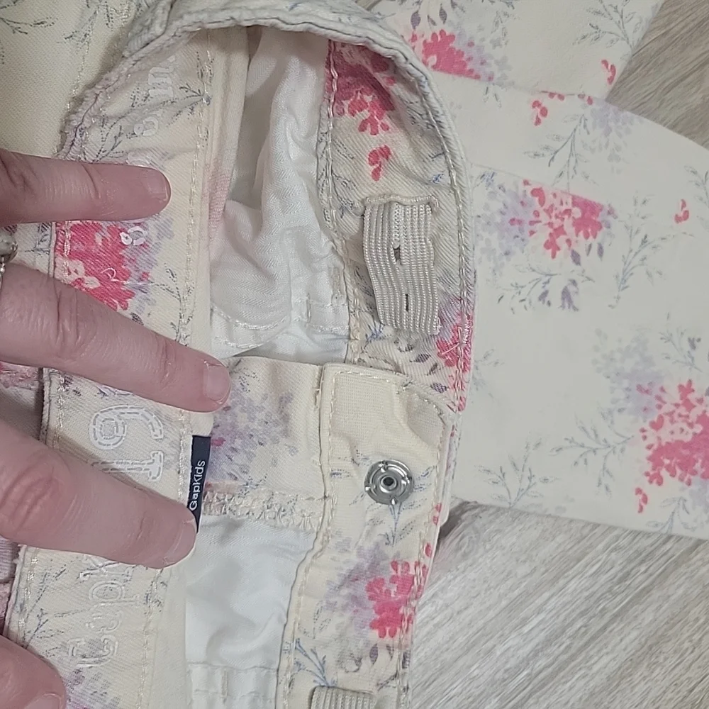 Gap Kids 1969 Super Skinny Floral Print Ripped KneesJeans Size‎ 7 Regular